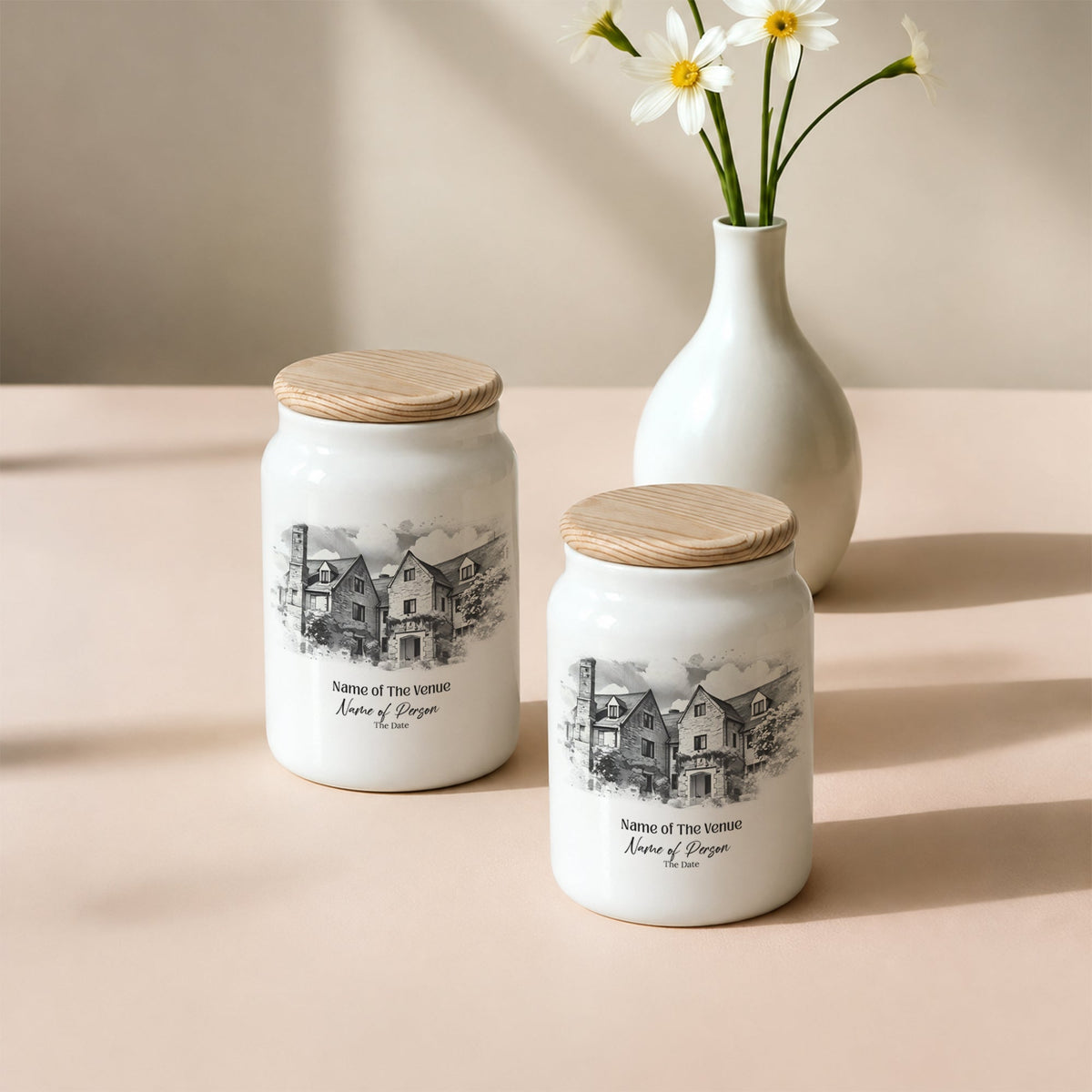 Personalised Ceramic Jars - Venue Design Set of 2 - cmzart