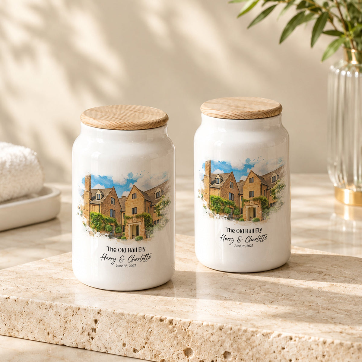 Personalised Ceramic Jars - Venue Design Set of 2 - cmzart